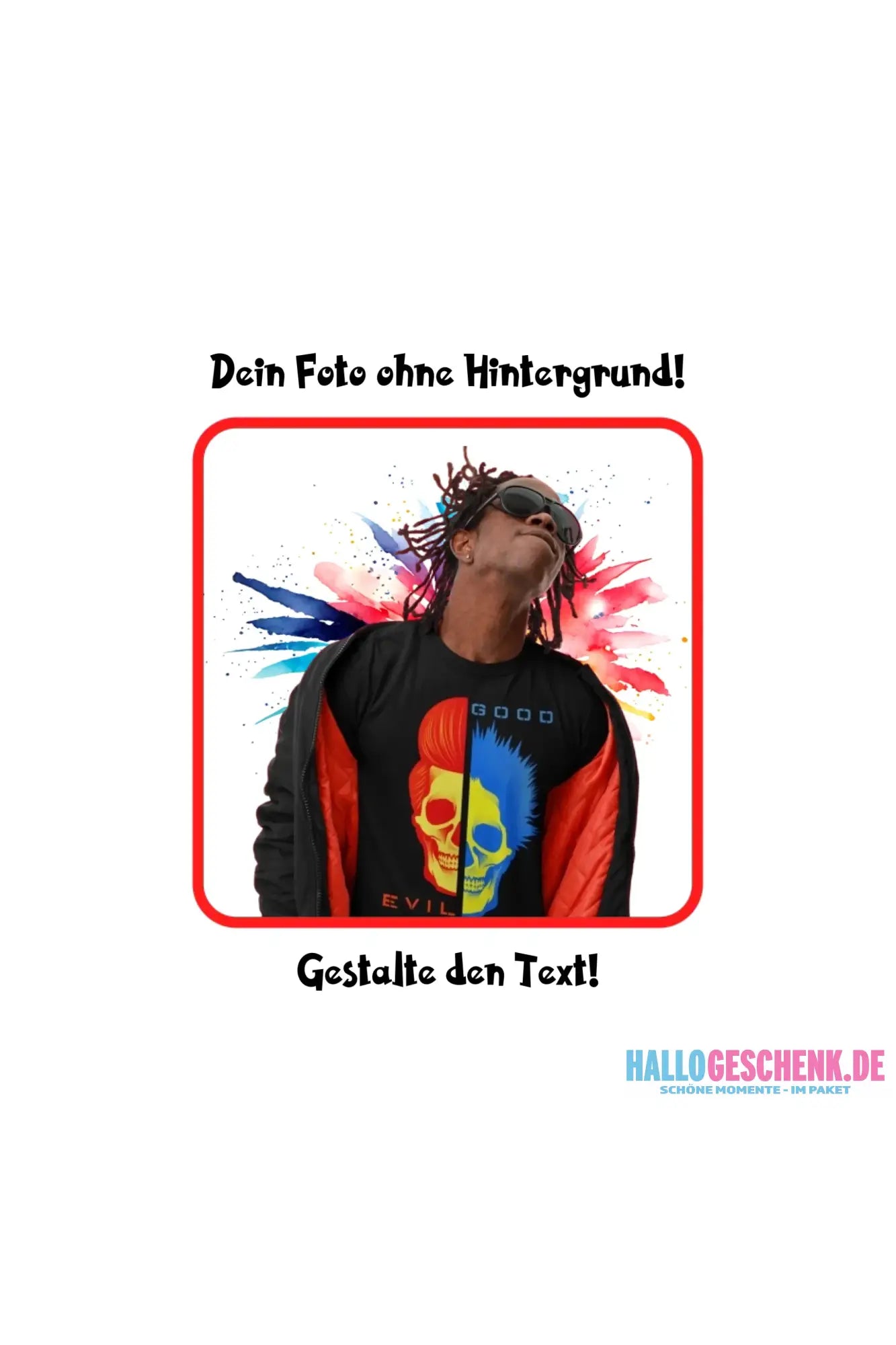 KI-Effekt: Dein Foto mit Hintergrundentferner • diverse personalisierbare Artikel - KI-Effekte