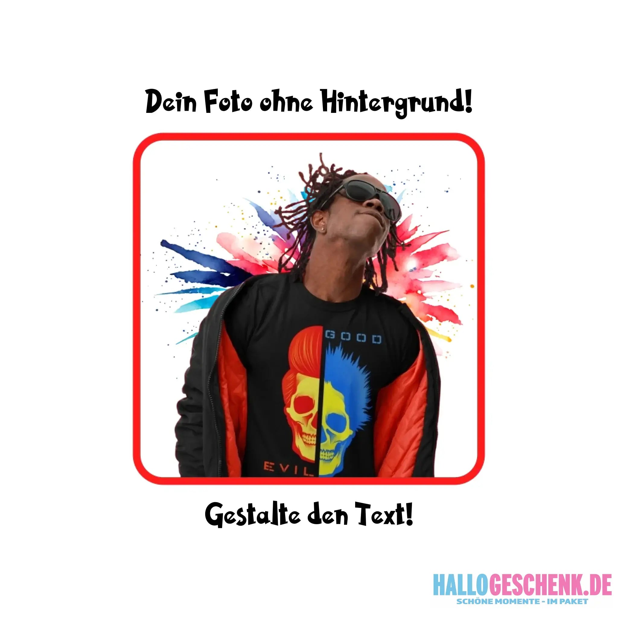 KI-Effekt: Dein Foto mit Hintergrundentferner • diverse personalisierbare Artikel - KI-Effekte
