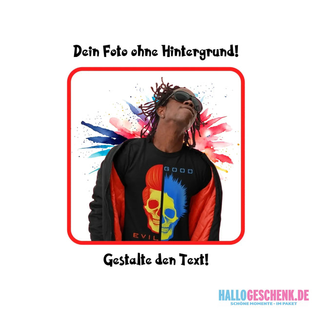 KI-Effekt: Dein Foto mit Hintergrundentferner • diverse personalisierbare Artikel - KI-Effekte