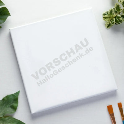 Weißes leinwandbild mit ki-effekt foto-karikatur als blechschild oder acrylglasbild für fotogeschenke