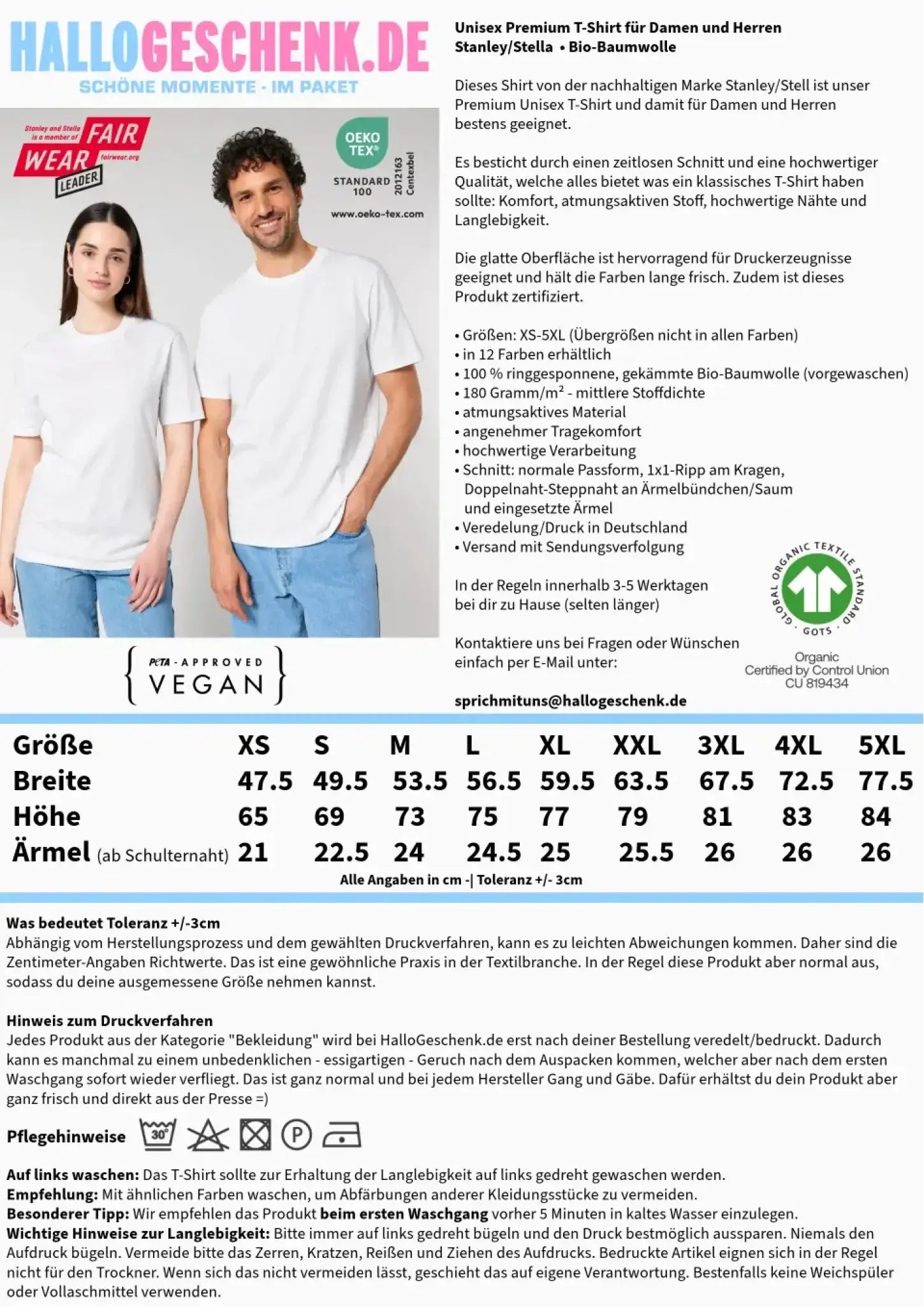 Weißes cotton t-shirt mit crew neck und kurzen ärmeln stanley stell branding für ki-effekt foto-karikatur geschenke