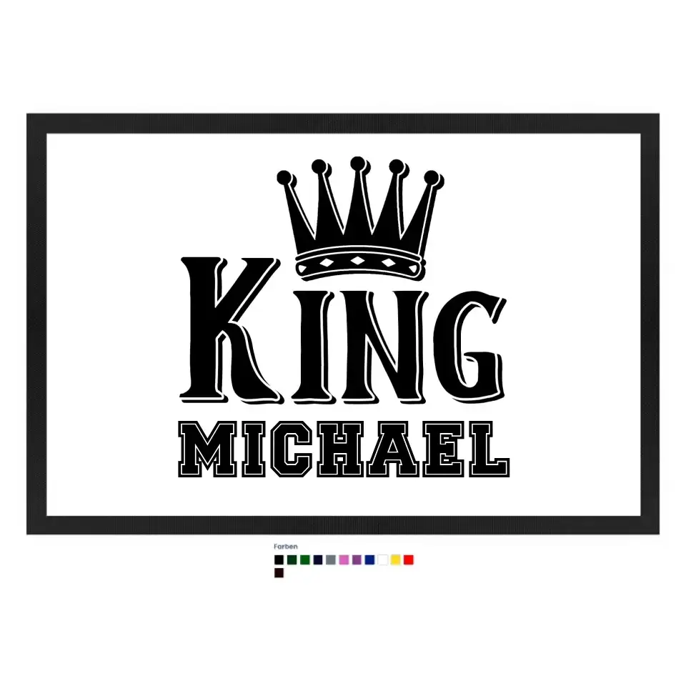 KING + WUNSCHNAME • Fußmatte • Exklusivdesign • personalisiert