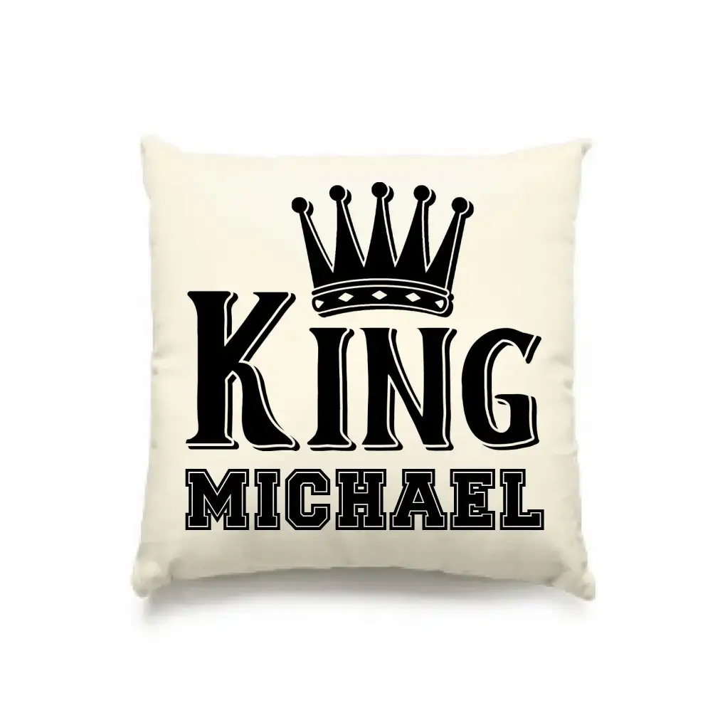 KING + WUNSCHNAME • Kissen 40x40 cm • Exklusivdesign • personalisiert