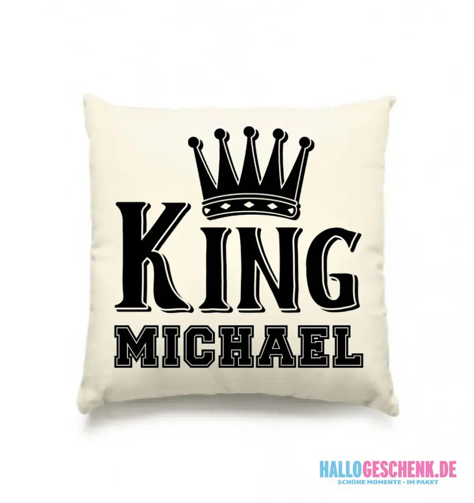KING + WUNSCHNAME • Kissen 40x40 cm • Exklusivdesign • personalisiert