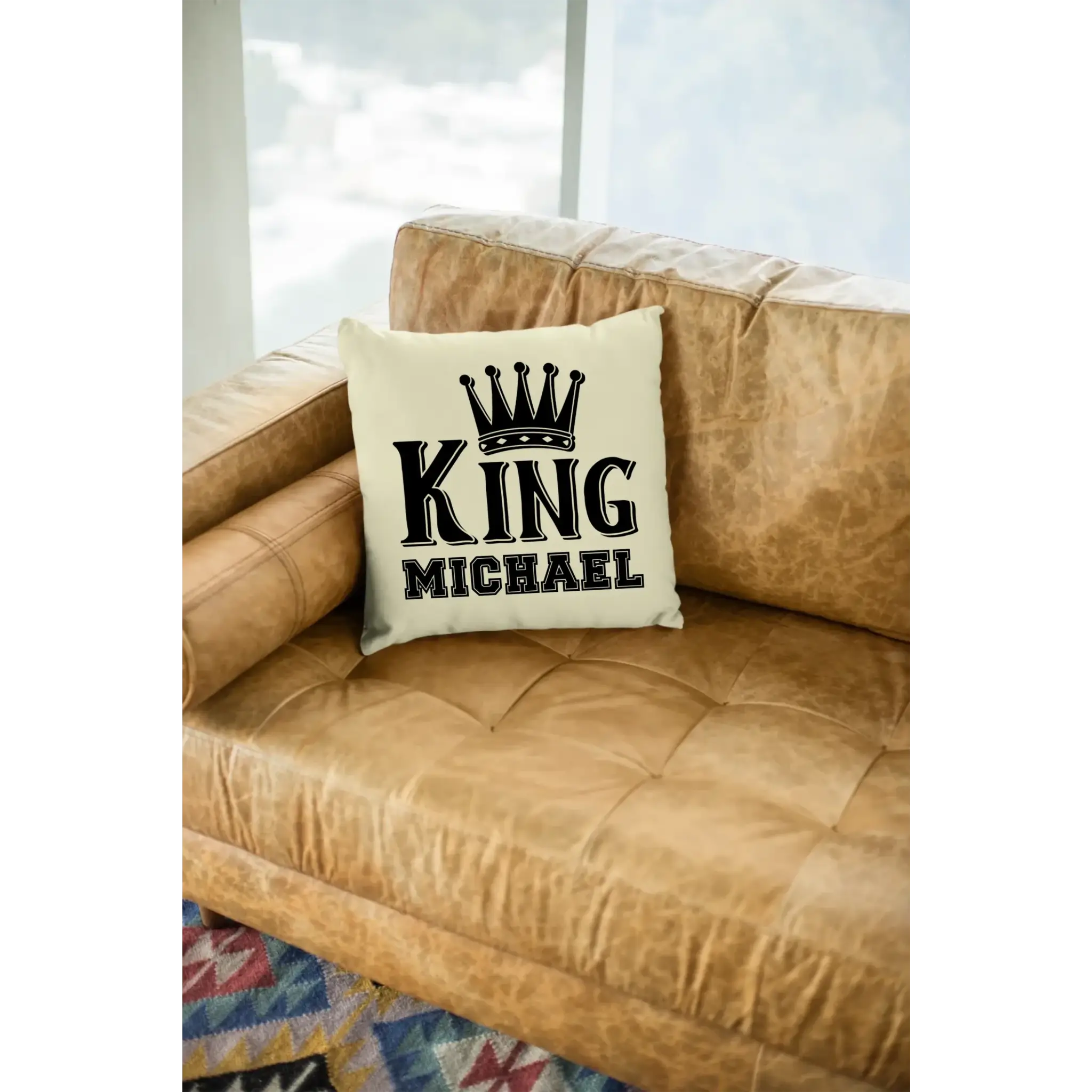 KING + WUNSCHNAME • Kissen 40x40 cm • Exklusivdesign • personalisiert