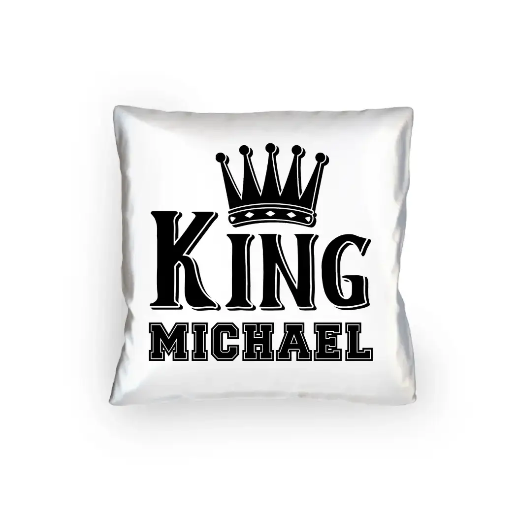KING + WUNSCHNAME • Kissen 40x40 cm • Exklusivdesign • personalisiert