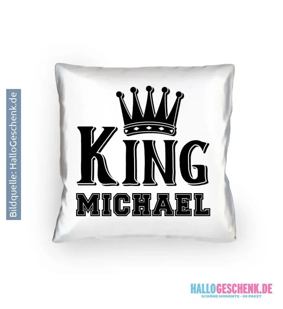 KING + WUNSCHNAME • Kissen 40x40 cm • Exklusivdesign • personalisiert
