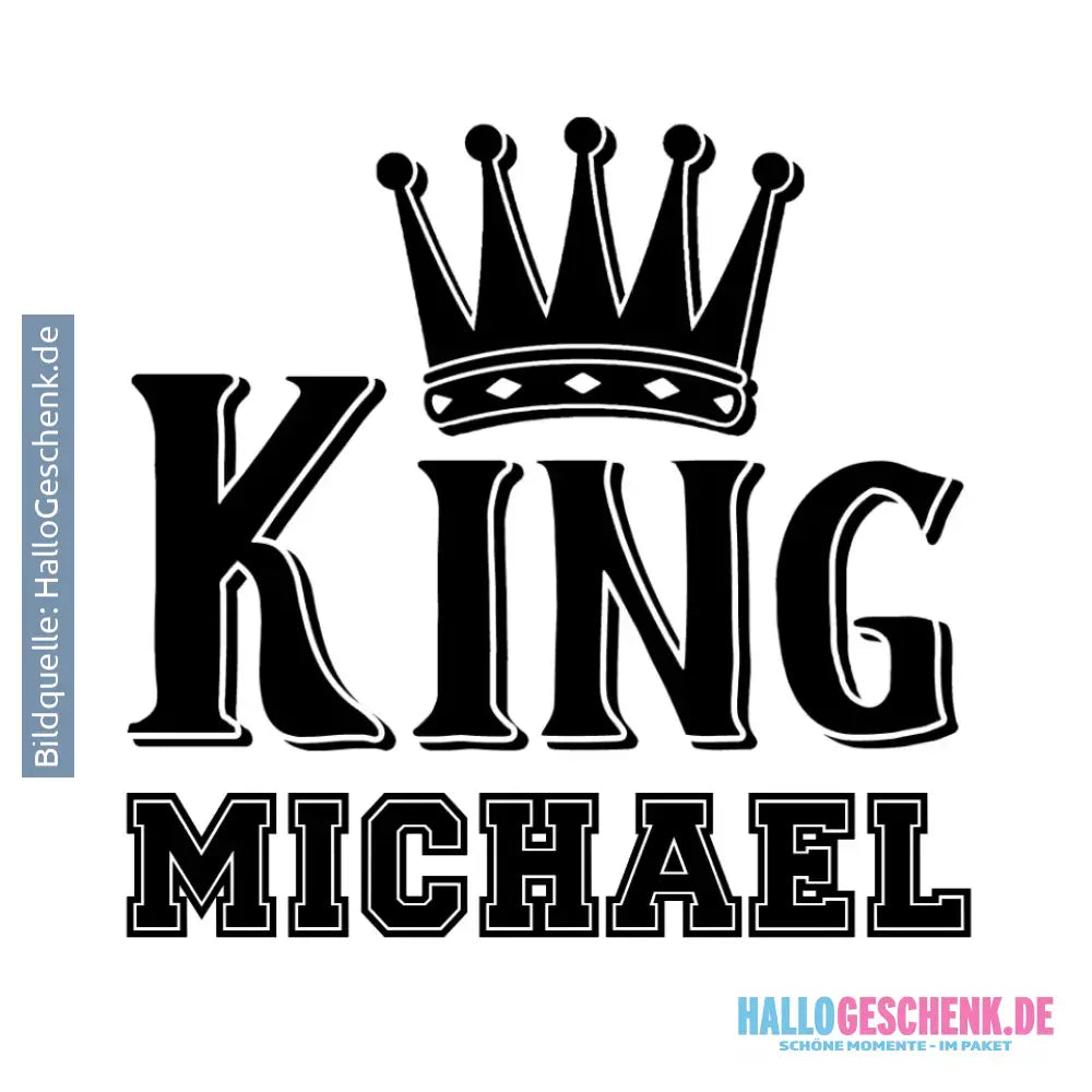 KING + WUNSCHNAME • STICKER 20x20 cm (Aufkleber) • personalisiert - ausgestanzter Sticker 20x20 cm (Aufkleber) / White