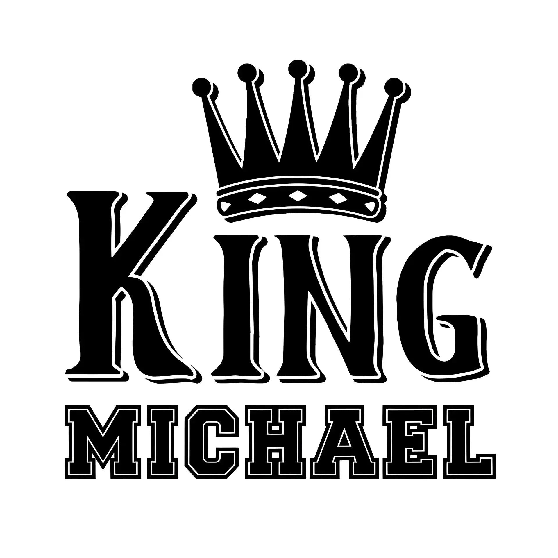 KING + WUNSCHNAME • STICKER 20x20 cm (Aufkleber) • personalisiert - ausgestanzter Sticker 20x20 cm (Aufkleber) / White