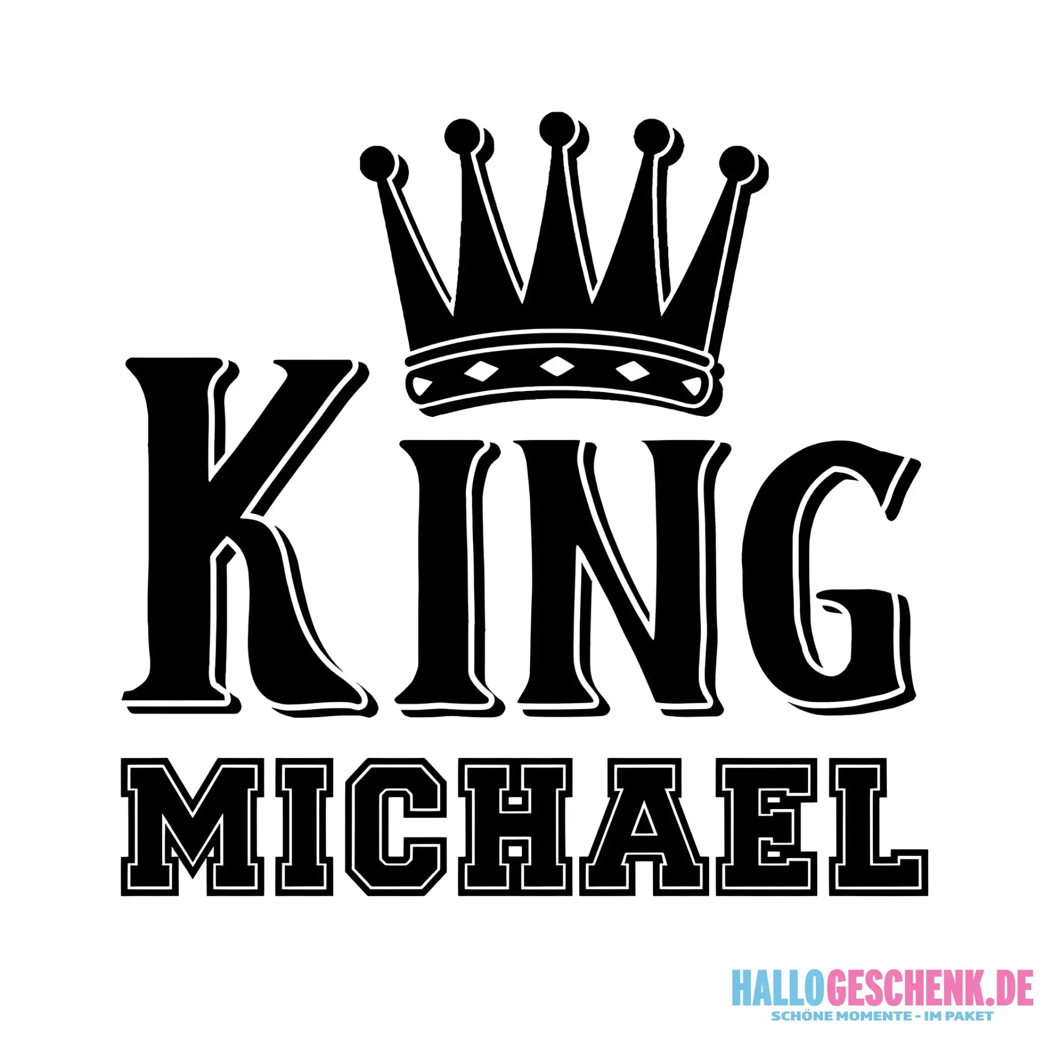 KING + WUNSCHNAME • STICKER 20x20 cm (Aufkleber) • personalisiert - ausgestanzter Sticker 20x20 cm (Aufkleber) / White