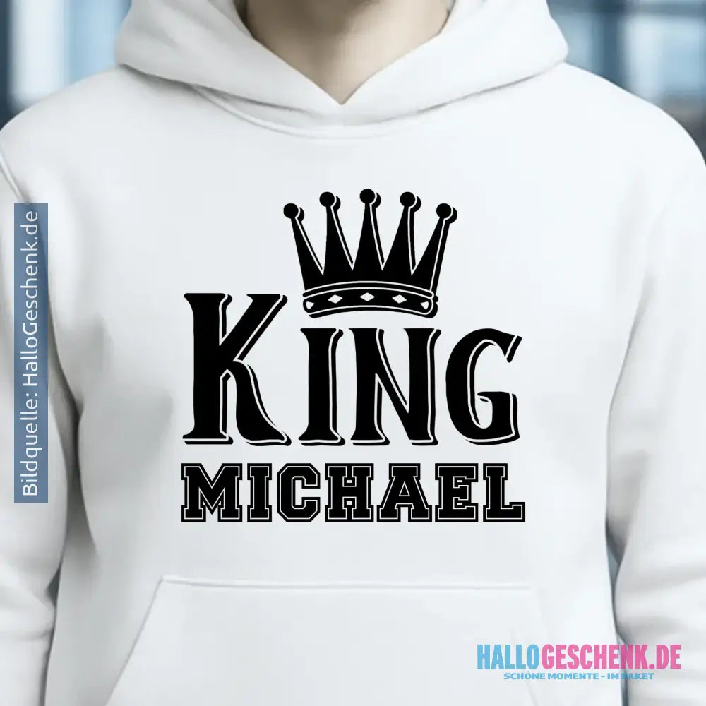 KING + WUNSCHNAME • Unisex Premium Hoodie XS-5XL aus Bio-Baumwolle für Damen & Herren • Exklusivdesign • personalisiert