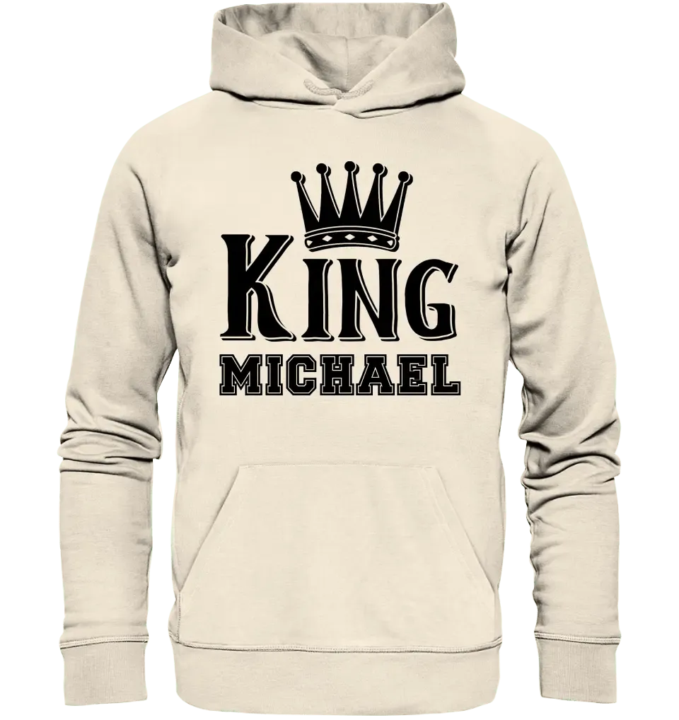 KING + WUNSCHNAME • Unisex Premium Hoodie XS - 5XL aus Bio - Baumwolle für Damen & Herren • Exklusivdesign • personalisiert - HalloGeschenk.de