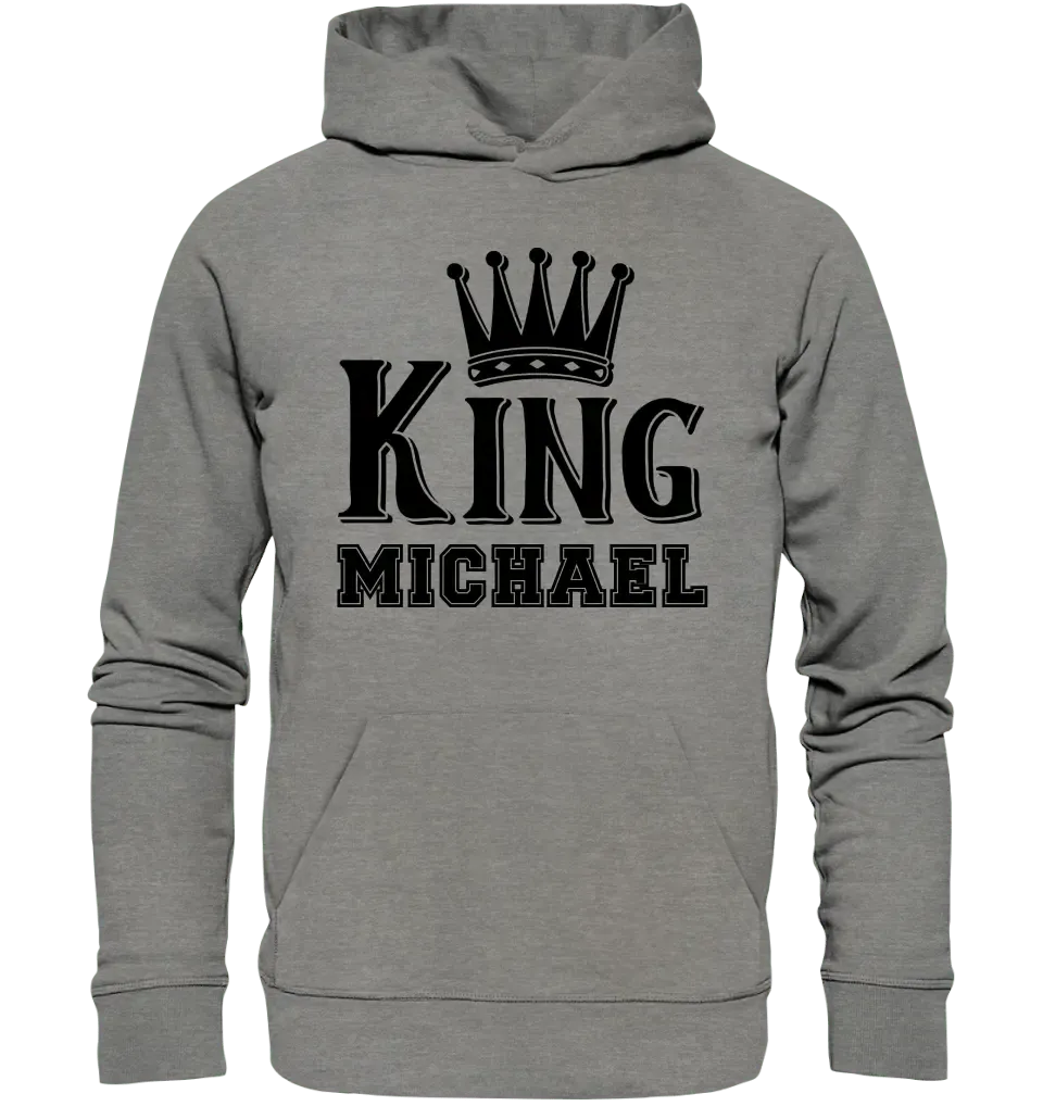 KING + WUNSCHNAME • Unisex Premium Hoodie XS - 5XL aus Bio - Baumwolle für Damen & Herren • Exklusivdesign • personalisiert - HalloGeschenk.de