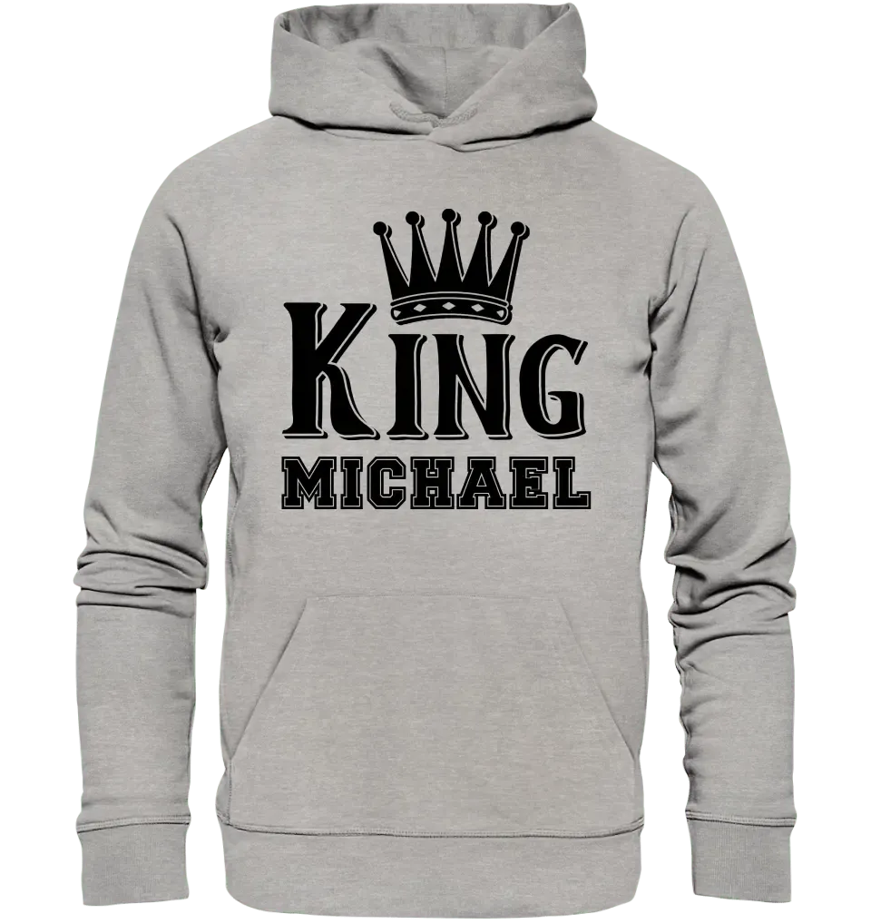 KING + WUNSCHNAME • Unisex Premium Hoodie XS - 5XL aus Bio - Baumwolle für Damen & Herren • Exklusivdesign • personalisiert - HalloGeschenk.de