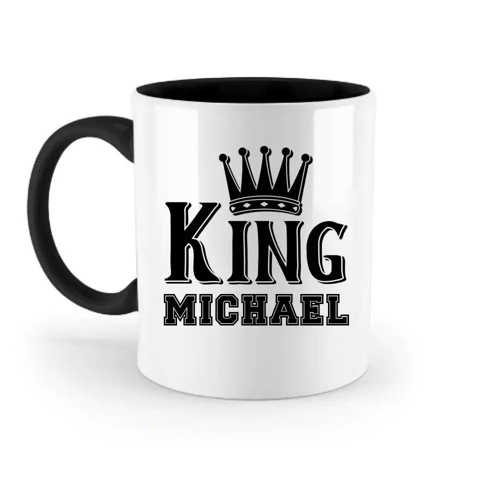 KING + WUNSCHNAME • zweifarbige Tasse • Exklusivdesign • personalisiert