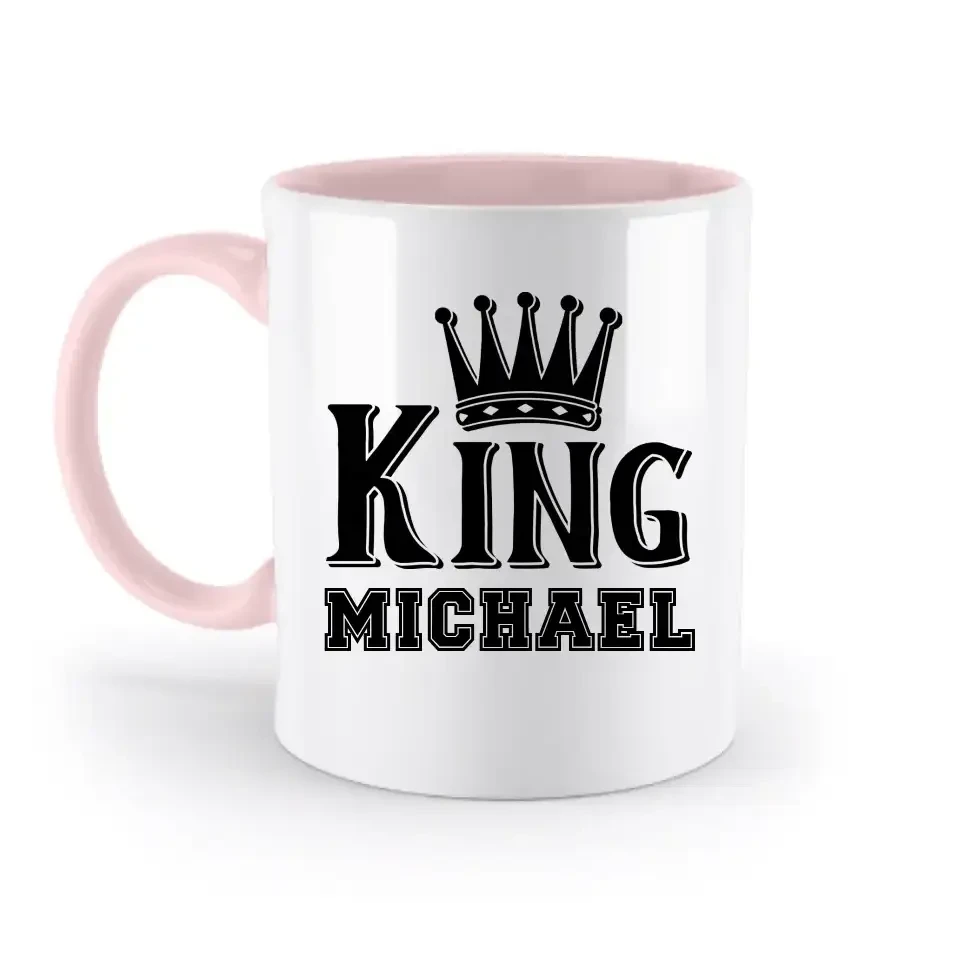 KING + WUNSCHNAME • zweifarbige Tasse • Exklusivdesign • personalisiert