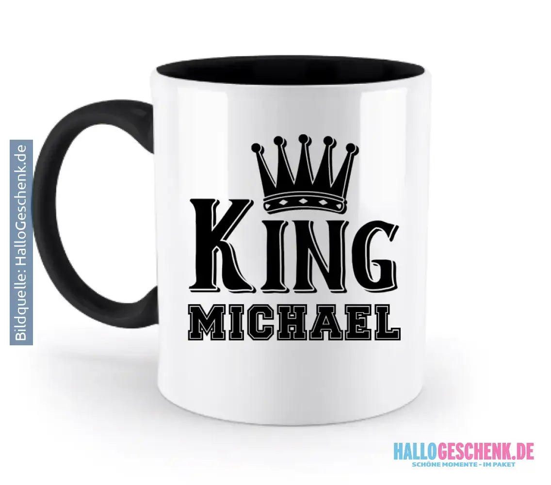 KING + WUNSCHNAME • zweifarbige Tasse • Exklusivdesign • personalisiert