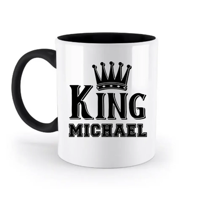 KING + WUNSCHNAME • zweifarbige Tasse • Exklusivdesign • personalisiert