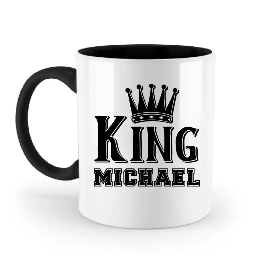 KING + WUNSCHNAME • zweifarbige Tasse • Exklusivdesign • personalisiert