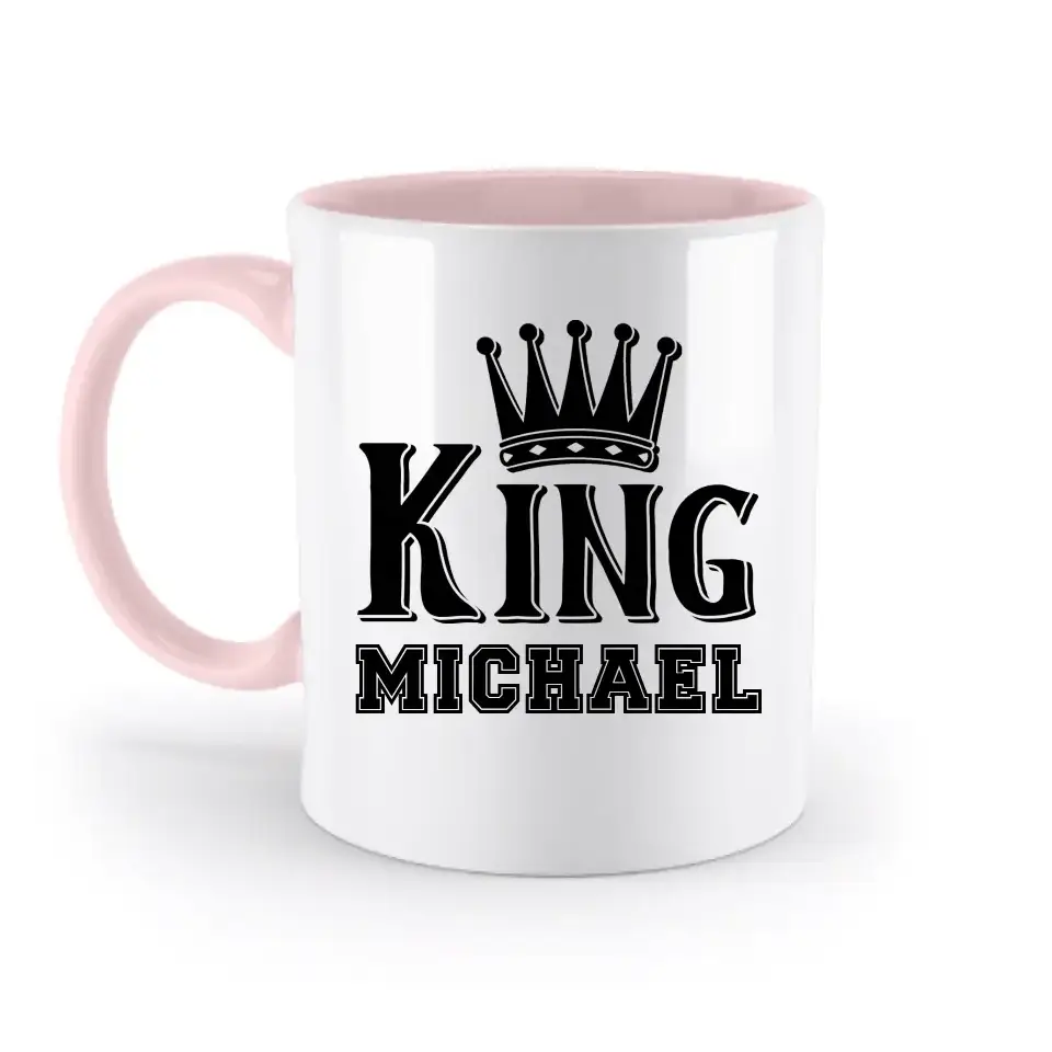 KING + WUNSCHNAME • zweifarbige Tasse • Exklusivdesign • personalisiert