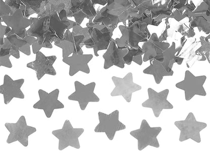 Konfettikanone mit Metallic Stars Silber - 60 cm - Party-Zubehör