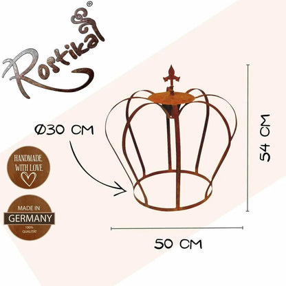 Krone Lilie | Gartendeko Rost Kronen aus Metall