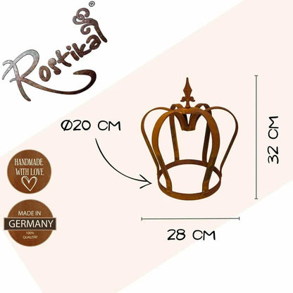 Krone Lilie | Gartendeko Rost Kronen aus Metall