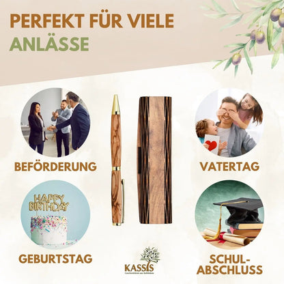 Kugelschreiber mit Holzschachtel aus Olivenholz - Büro