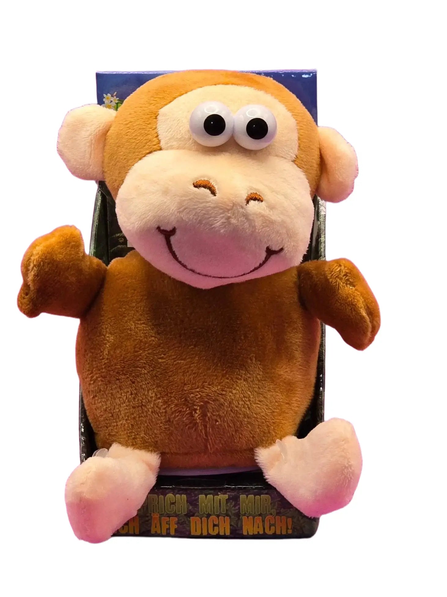 Laber-Affe ZULU, der alles nachplappert • inkl. Batterien • 18x12x16cm • Labertiere