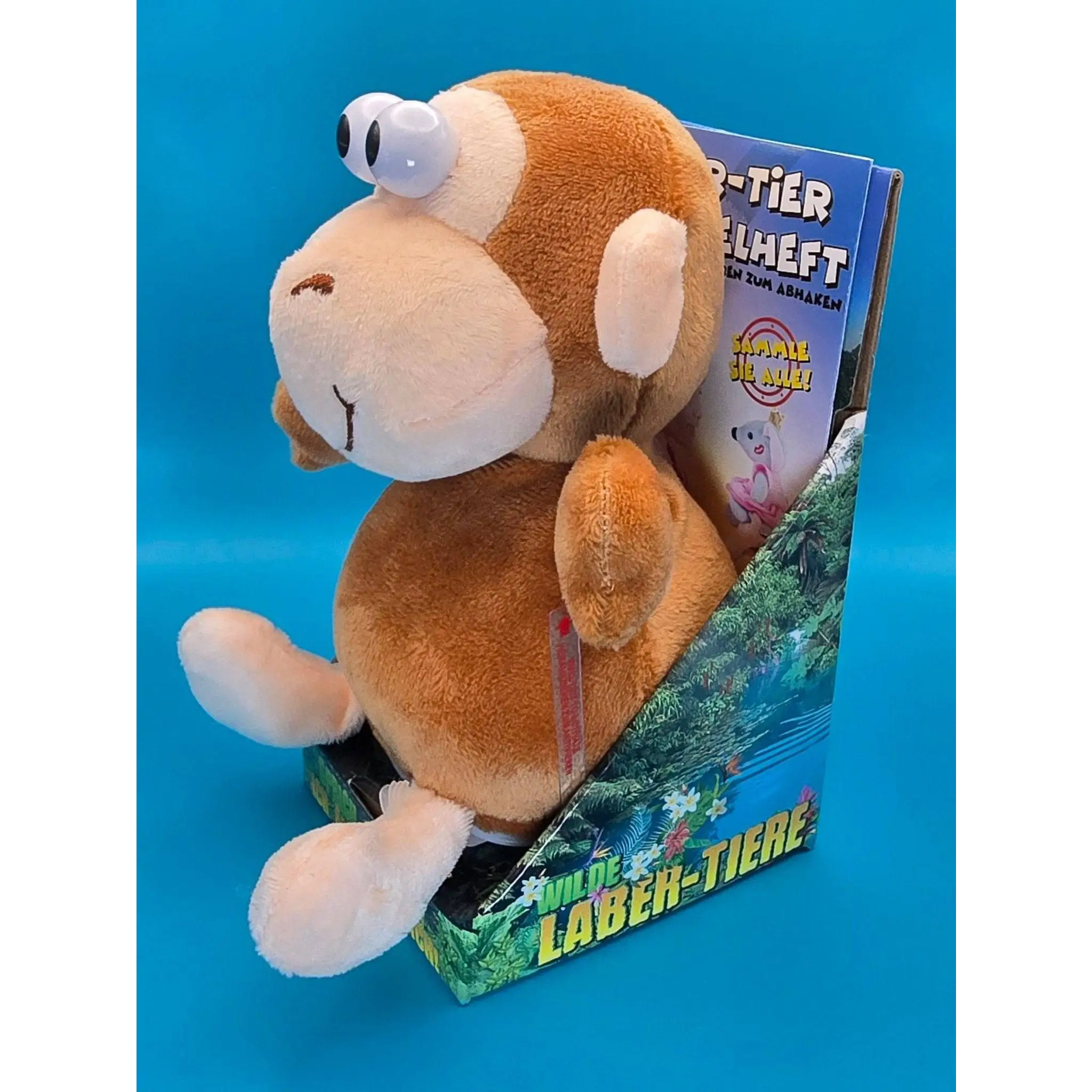 Laber-Affe ZULU, der alles nachplappert • inkl. Batterien • 18x12x16cm • Labertiere