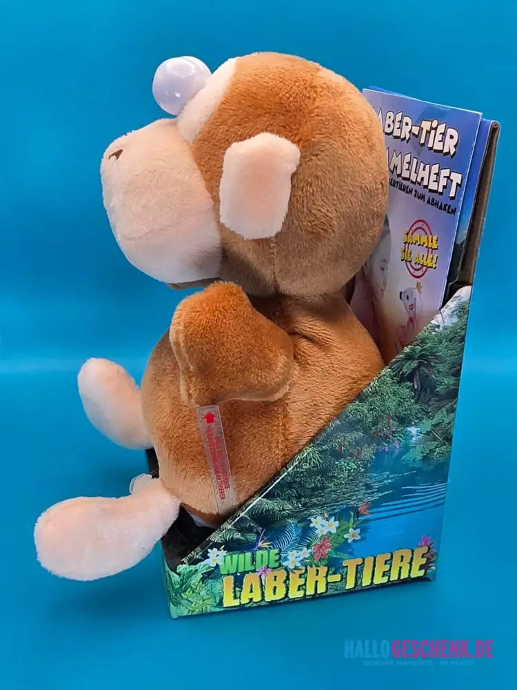 Laber-Affe ZULU, der alles nachplappert • inkl. Batterien • 18x12x16cm • Labertiere