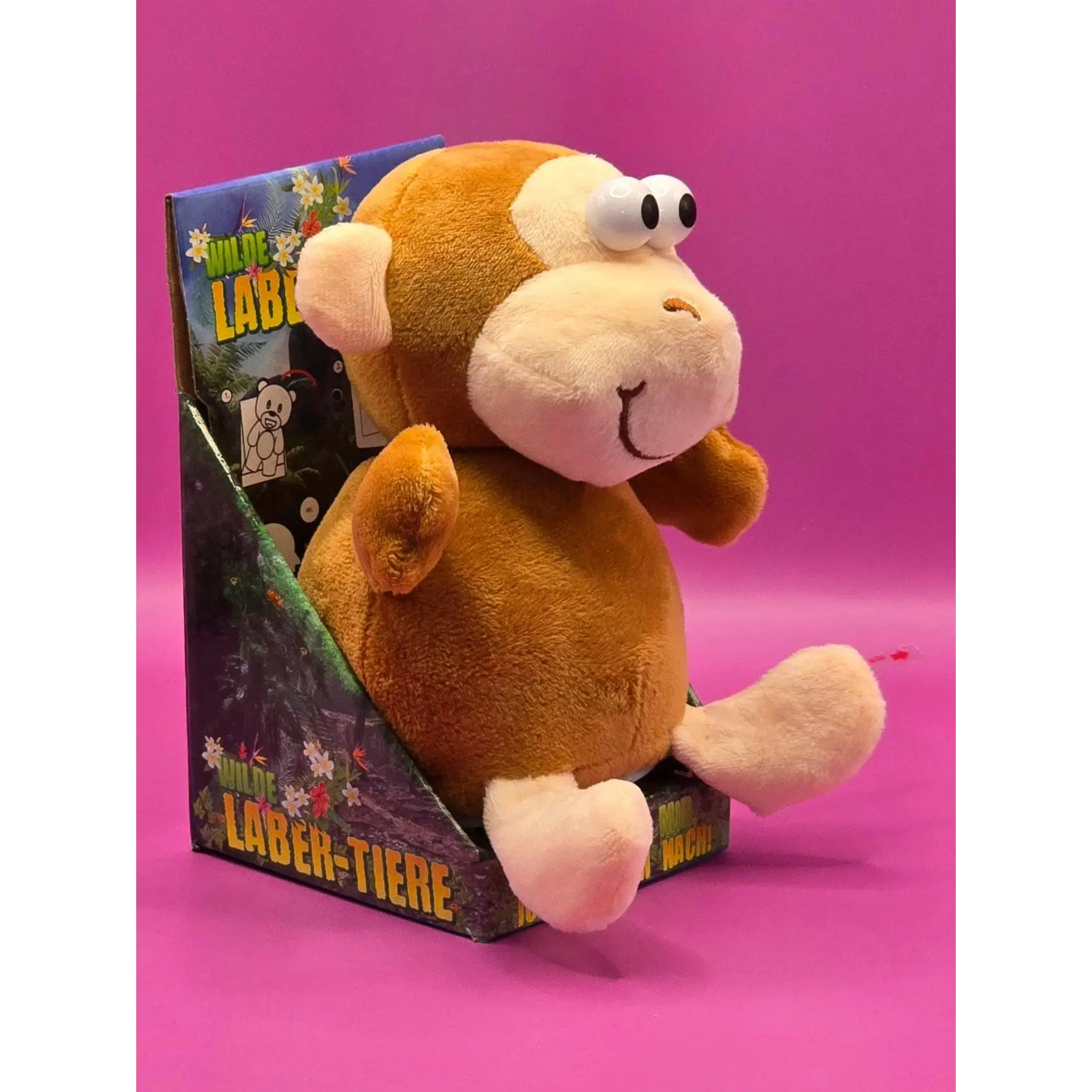 Laber-Affe ZULU, der alles nachplappert • inkl. Batterien • 18x12x16cm • Labertiere