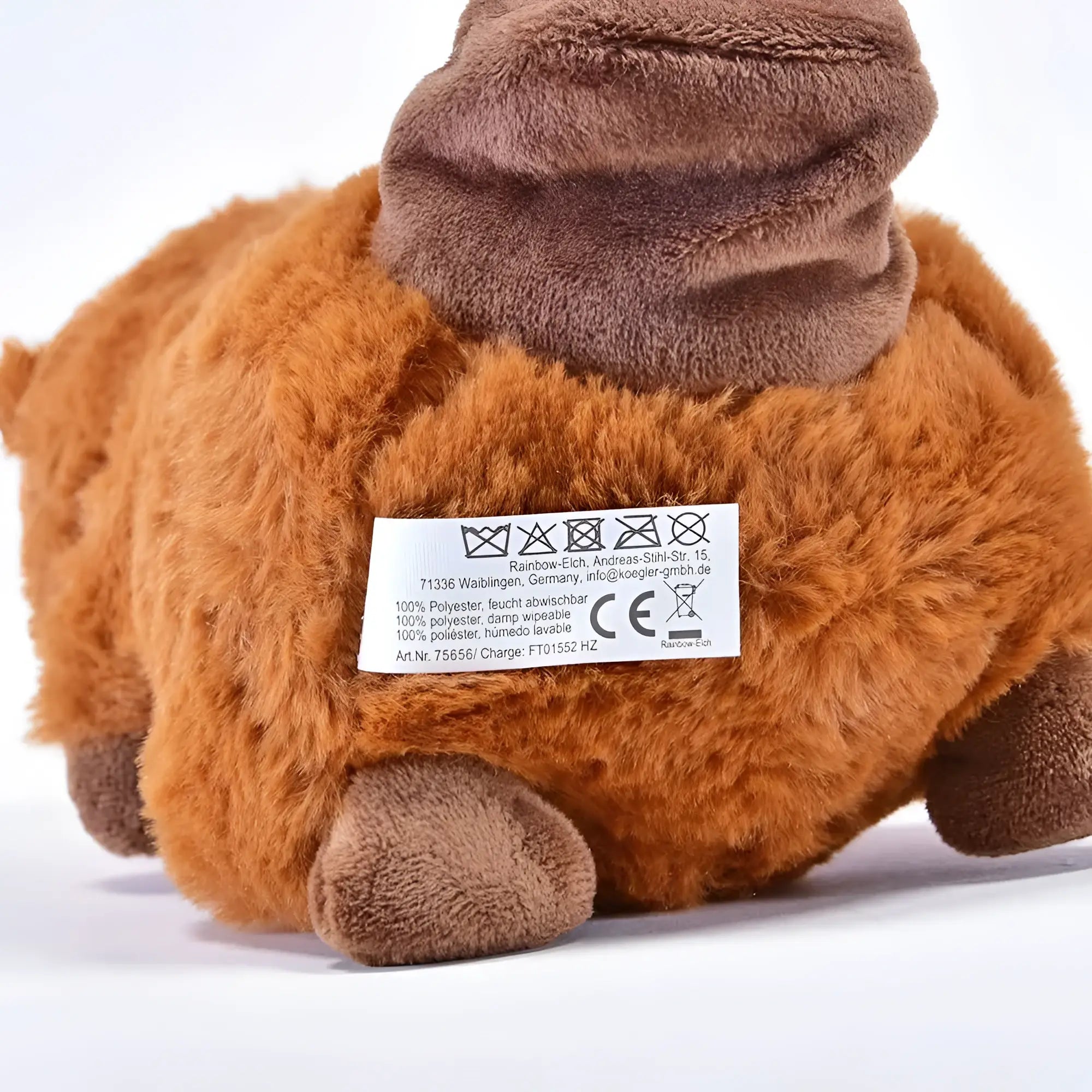 Ein flauschiger brauner laber-biber namens manni mit weichem fell und dunkleren pfoten sowie wackelndem schwanz