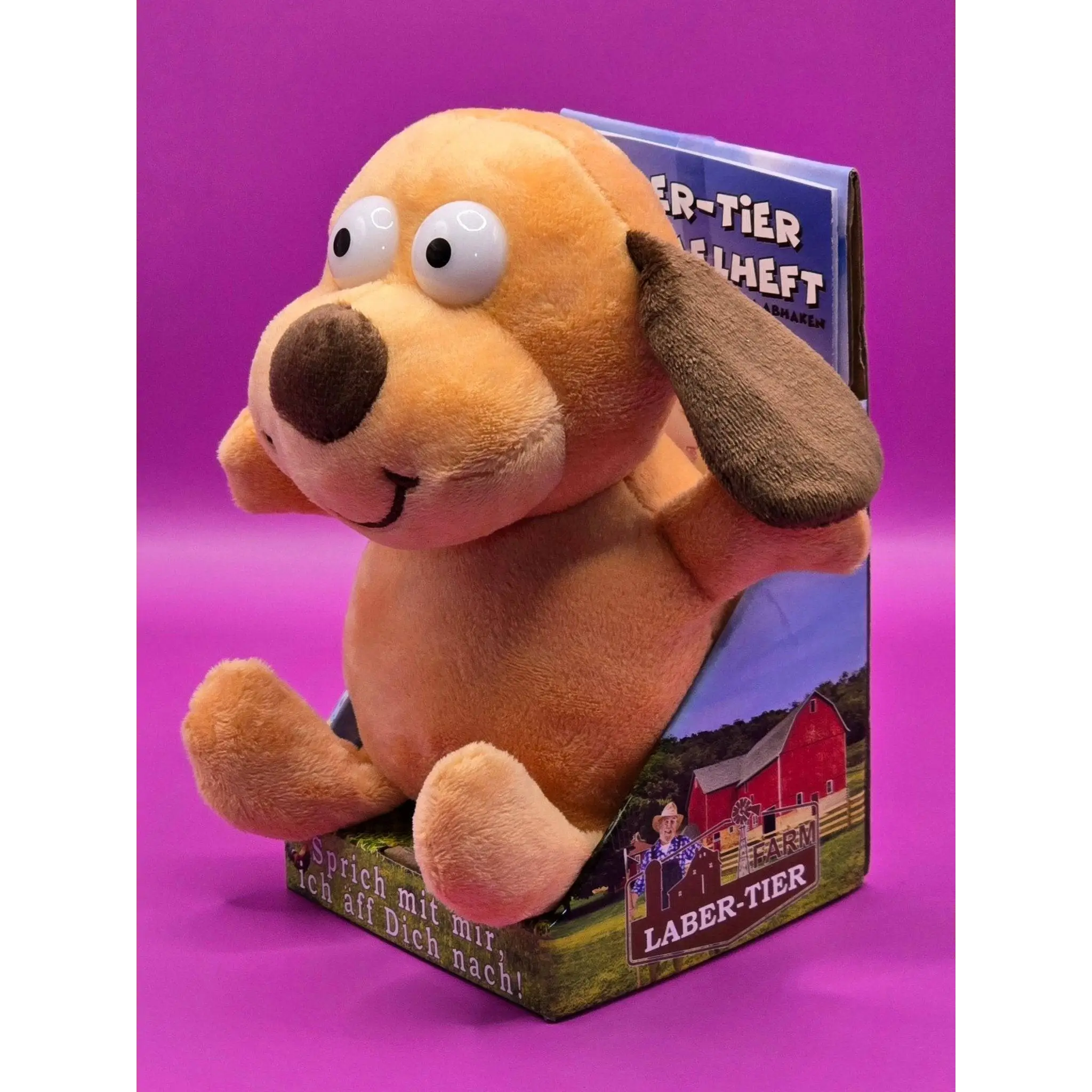 Laber-Hund BRUNO, der alles nachplappert • inkl. Batterien • 18x12x17cm • Labertiere