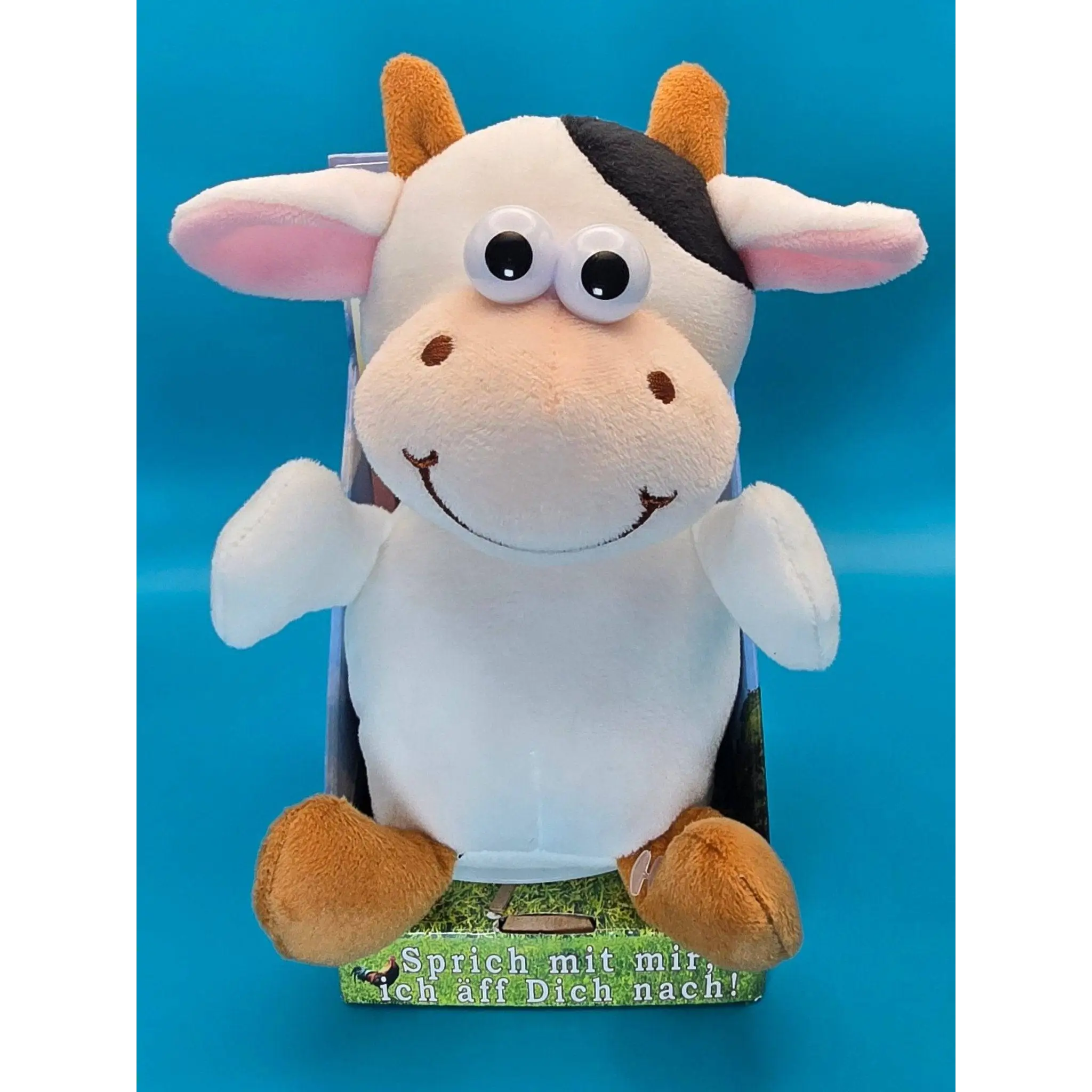 Laber-Kuh RITA, die alles nachplappert • inkl. Batterien • 15x12x16,5cm • Labertiere