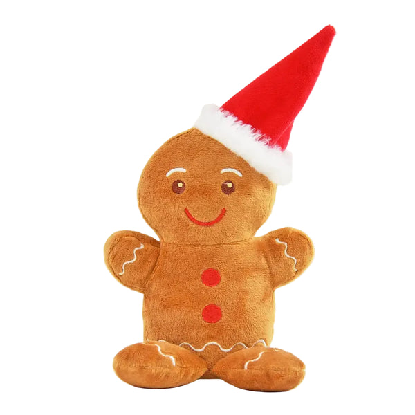 Laber-Lebkuchenmann GINNY der alles nachplappert • inkl Batterien • 17x16x17,5cm • Labertiere