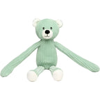 Ein weicher mintgrüner kordbär mit weißen akzenten aus der lanky quartett mini feet lanky legends set kollektion
