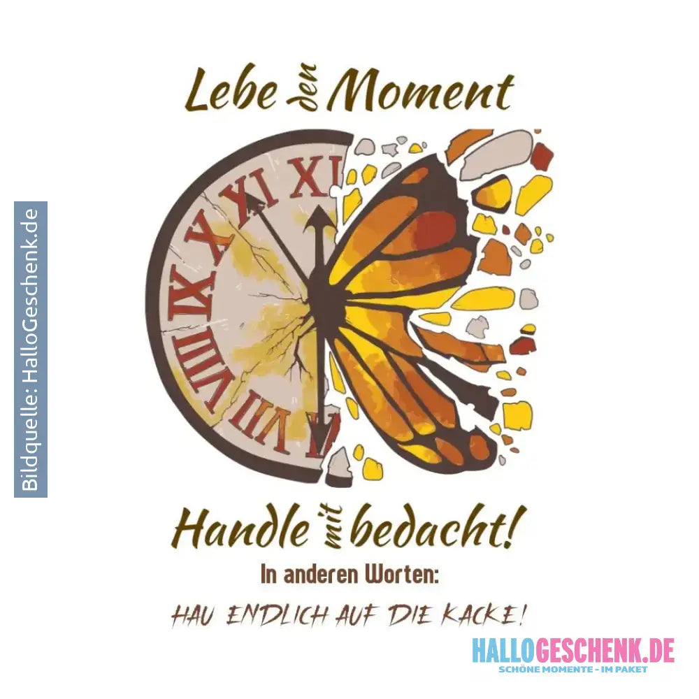 Lebe den Moment • STICKER 20x20 cm (Aufkleber) - White / OneSize / ausgestanzter Sticker 20x20 cm (Aufkleber)
