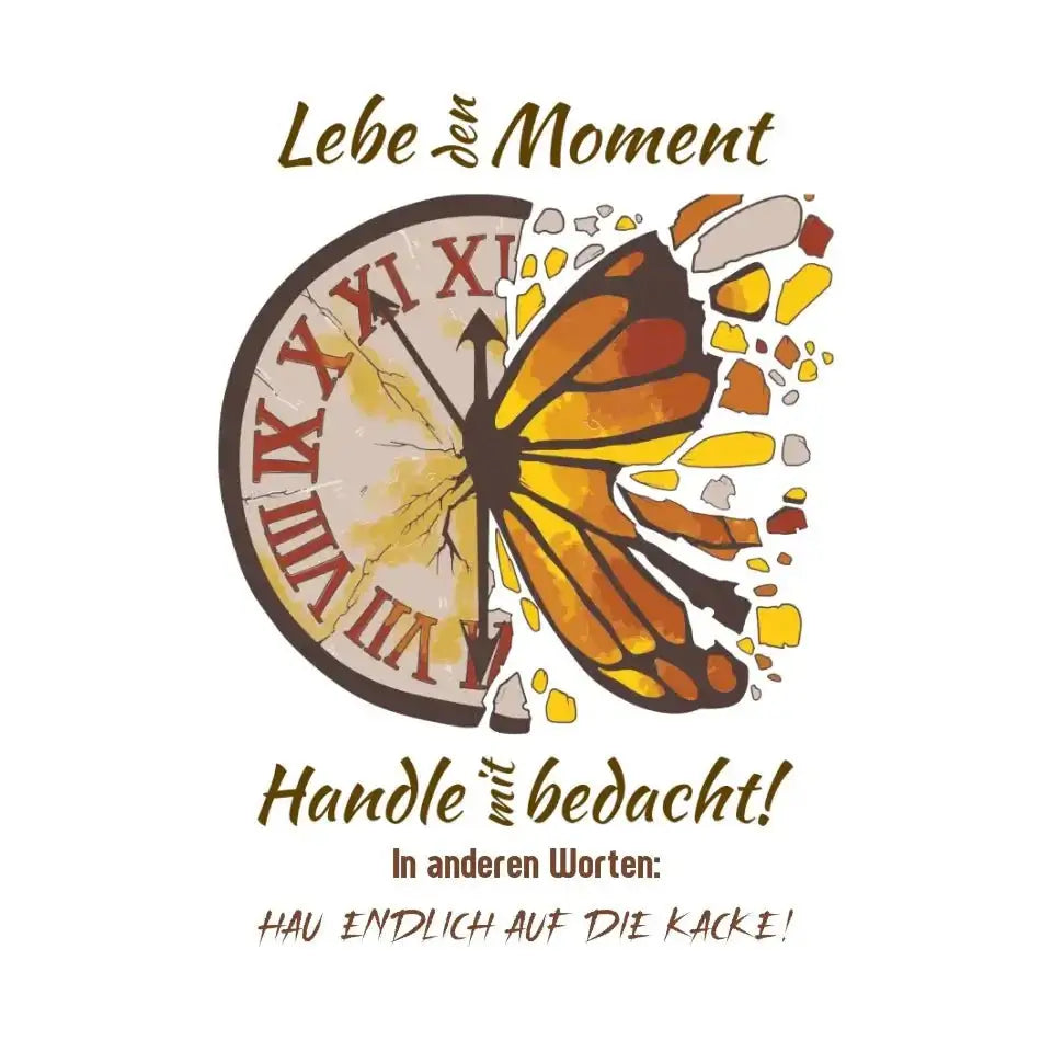 Lebe den Moment • STICKER 20x20 cm (Aufkleber) - White / OneSize / ausgestanzter Sticker 20x20 cm (Aufkleber)