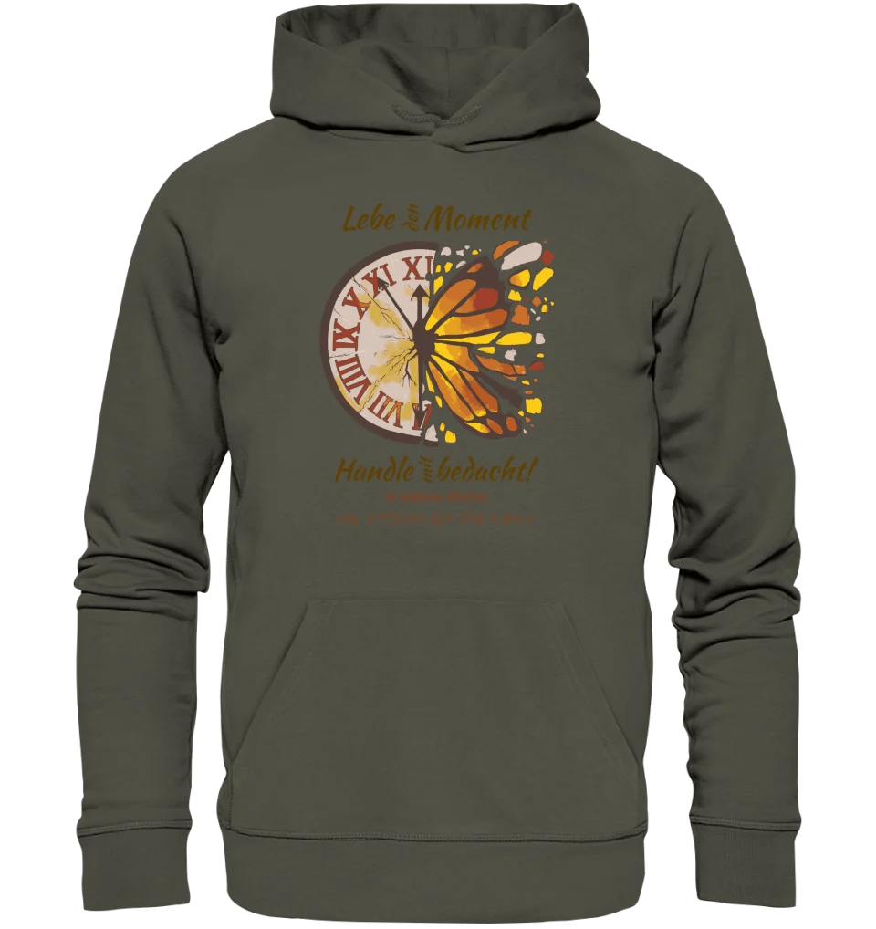 Lebe den Moment • Unisex Premium Hoodie XS - 5XL aus Bio - Baumwolle für Damen & Herren • Exklusivdesign • personalisiert von HalloGeschenk.de