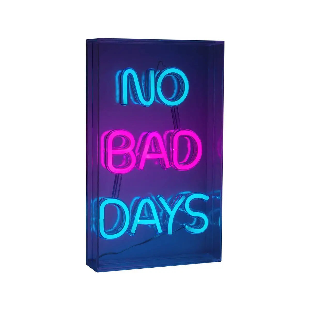 LED Schriftleuchte "NO BAD DAYS" Deko für Innen 30 x 18 cm, in blau und magenta-rot
