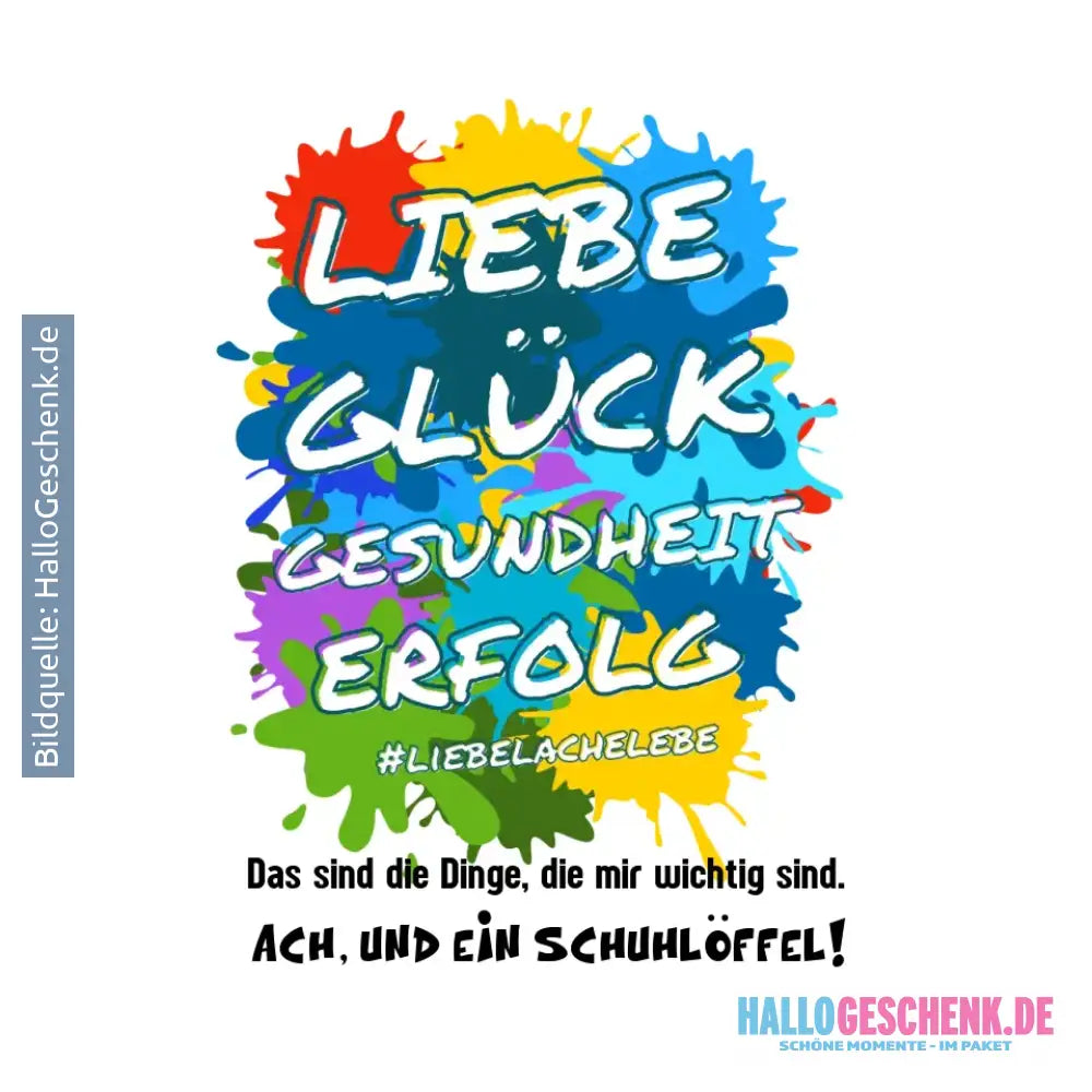 Liebe Glück Gesundheit Erfolg • STICKER 20x20 cm (Aufkleber) - White / OneSize / ausgestanzter Sticker 20x20 cm