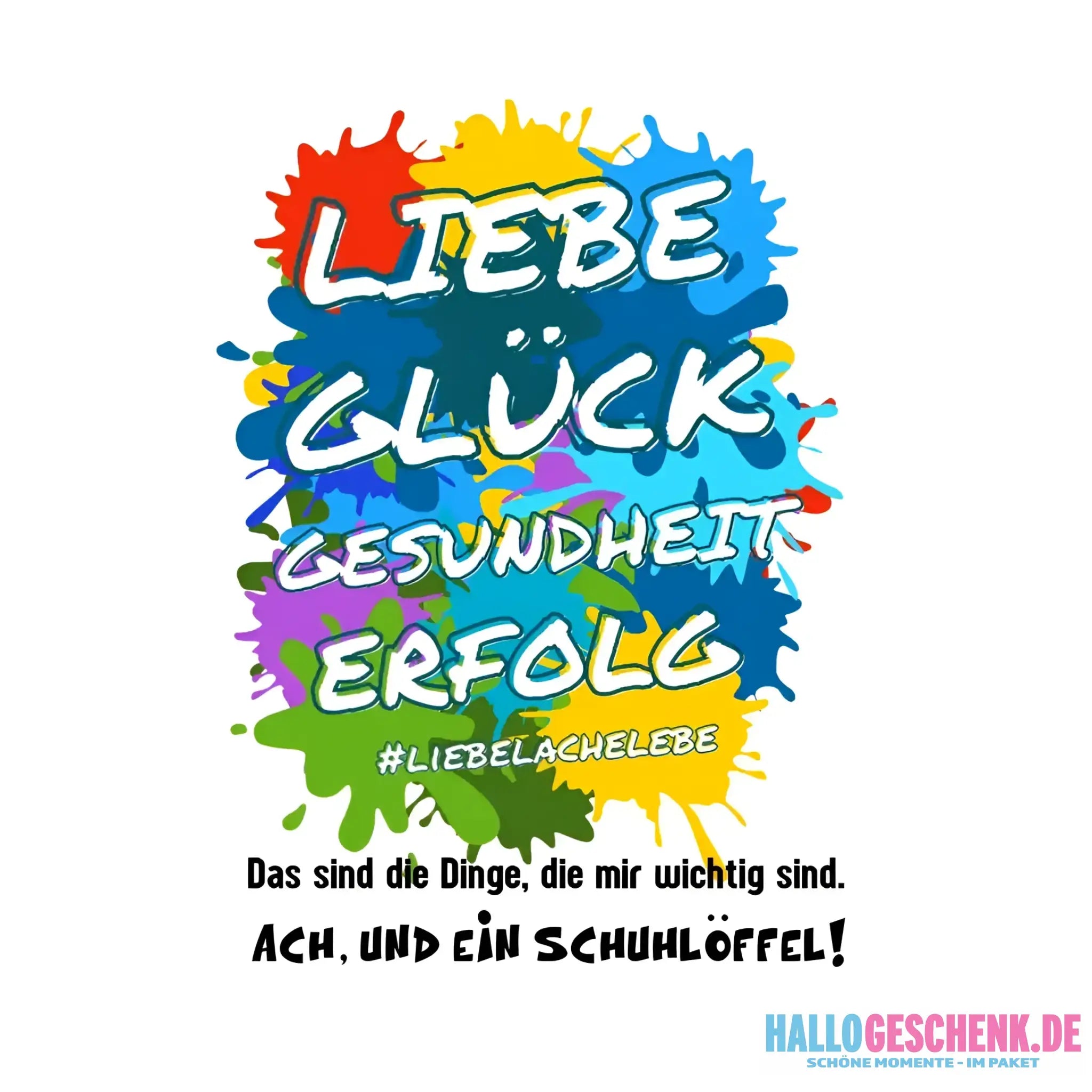 Liebe Glück Gesundheit Erfolg • STICKER 20x20 cm (Aufkleber) - White / OneSize / ausgestanzter Sticker 20x20 cm