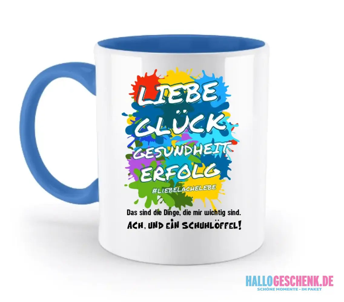 Liebe Glück Gesundheit Erfolg • zweifarbige Tasse • Exklusivdesign • personalisiert