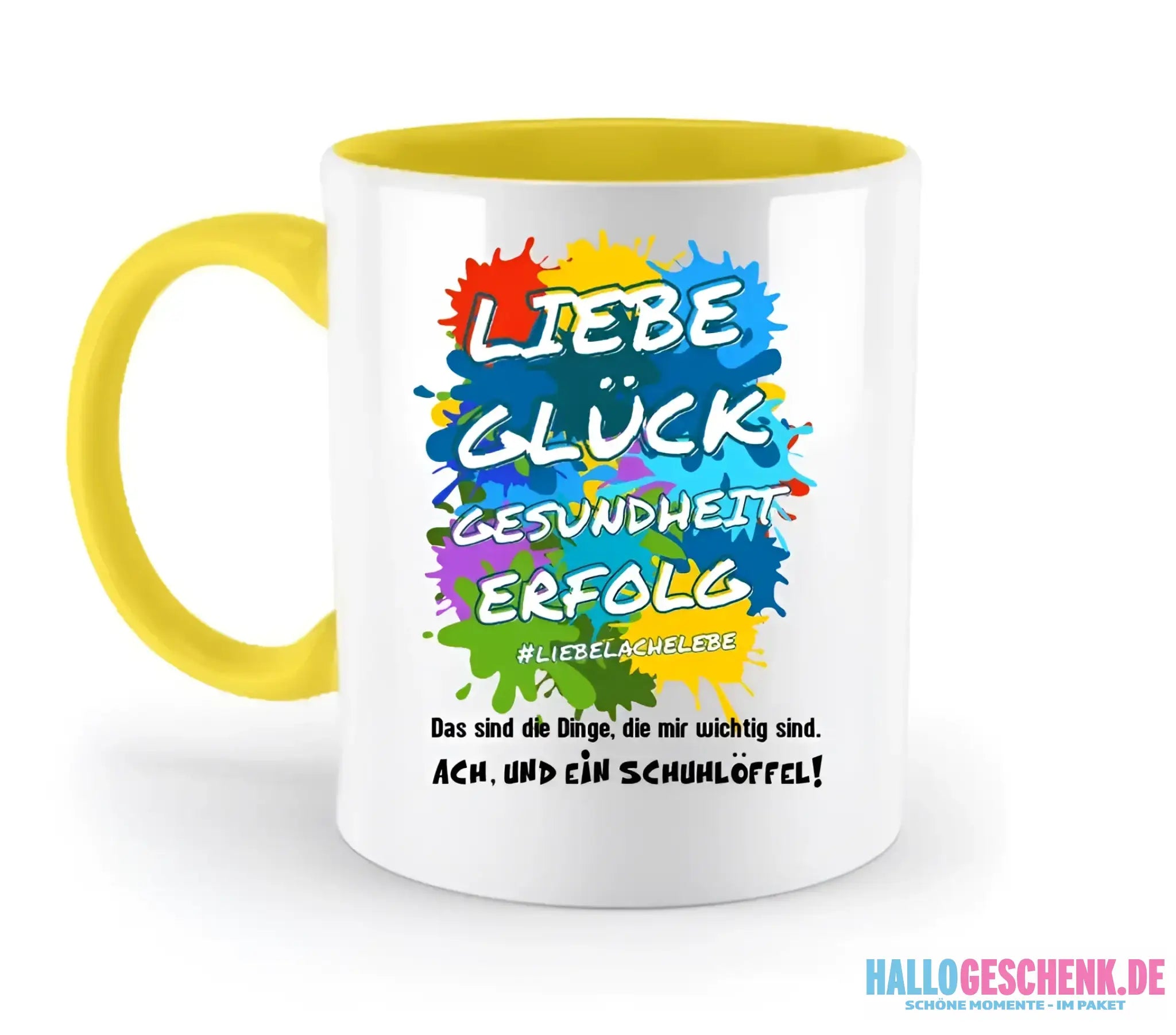 Liebe Glück Gesundheit Erfolg • zweifarbige Tasse • Exklusivdesign • personalisiert