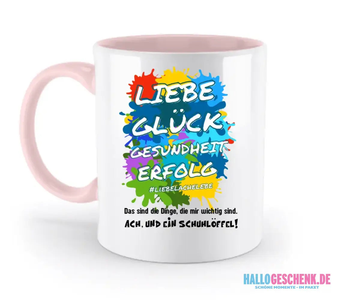 Liebe Glück Gesundheit Erfolg • zweifarbige Tasse • Exklusivdesign • personalisiert