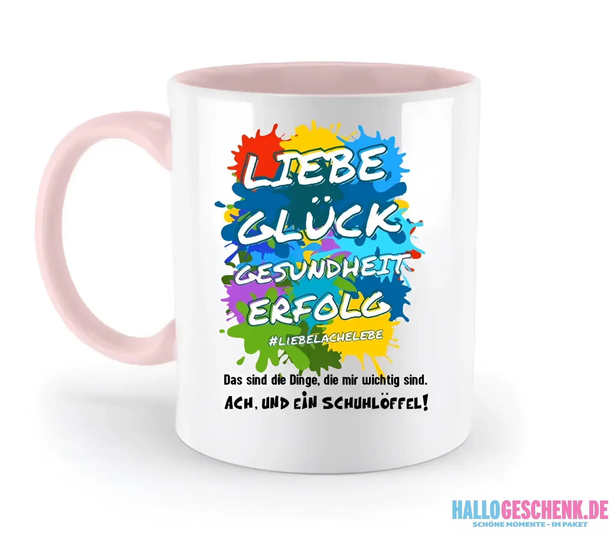 Liebe Glück Gesundheit Erfolg • zweifarbige Tasse • Exklusivdesign • personalisiert
