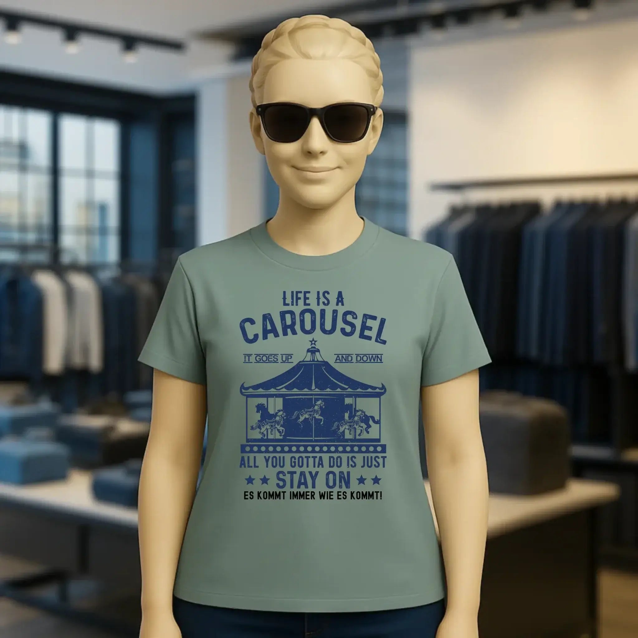 Life is a carousel • Ladies Premium T-Shirt XS-2XL aus Bio-Baumwolle für Damen • Exklusivdesign • personalisiert