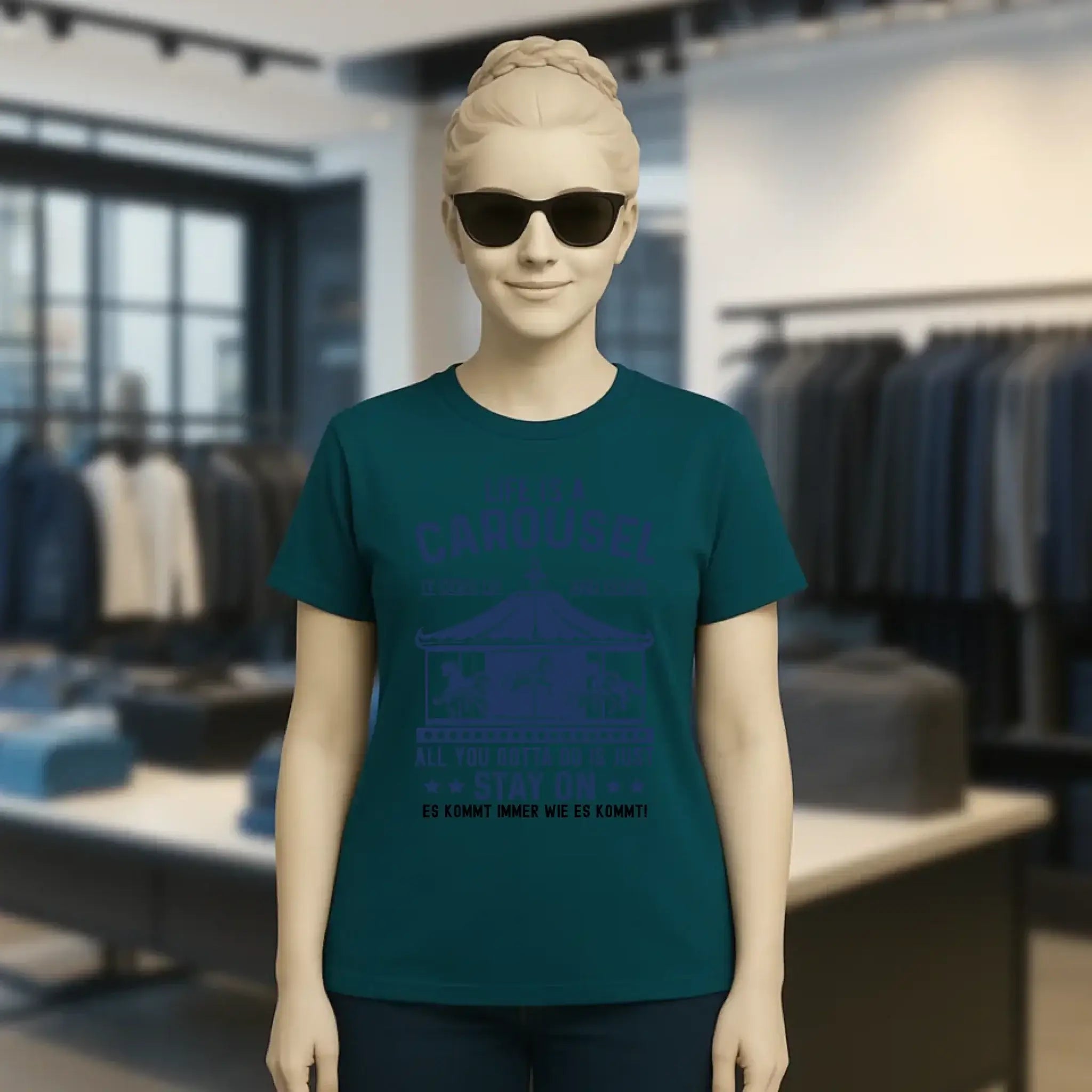 Life is a carousel • Ladies Premium T-Shirt XS-2XL aus Bio-Baumwolle für Damen • Exklusivdesign • personalisiert