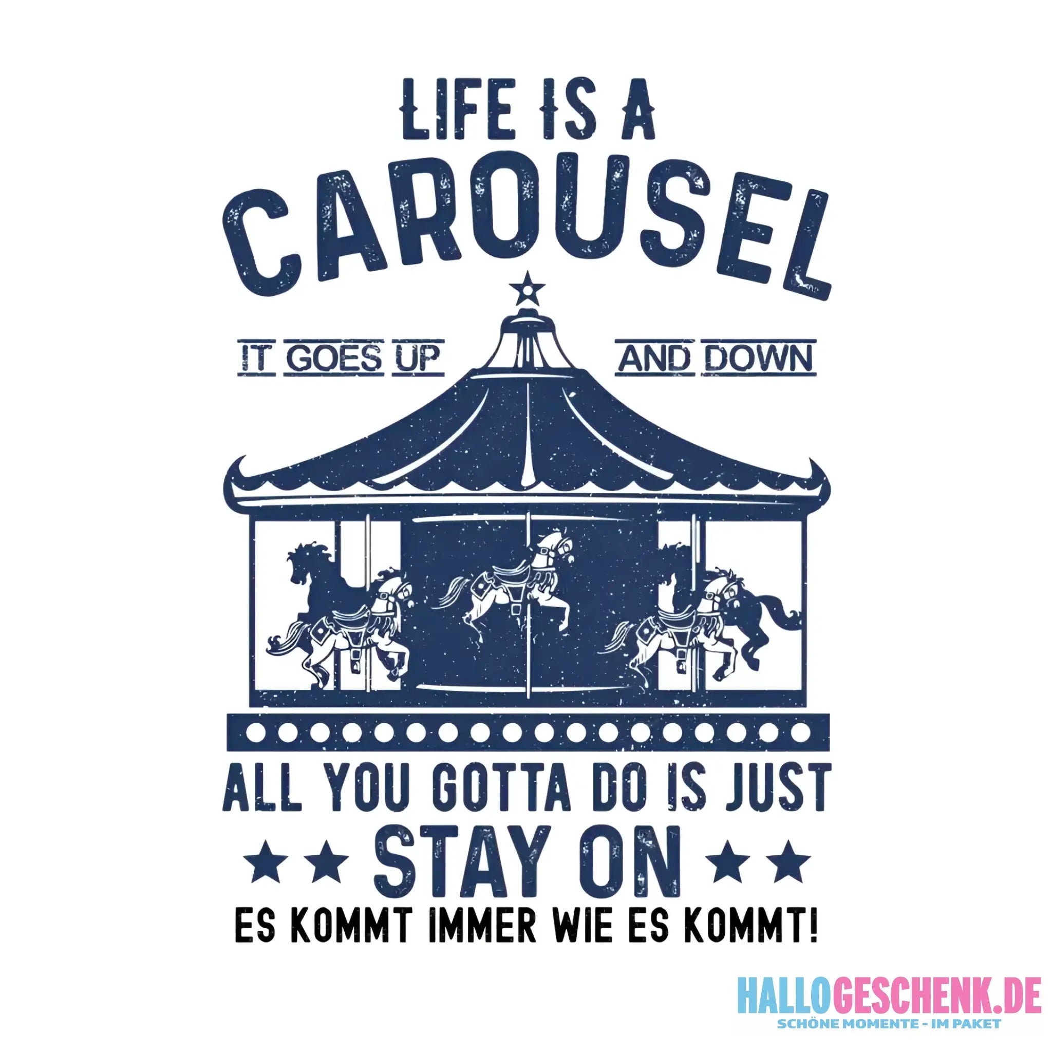 Life is a carousel • STICKER 20x20 cm (Aufkleber) - White / OneSize / ausgestanzter Sticker 20x20 cm (Aufkleber)